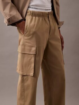 Cotton Stretch Düz Kesim Kargo Pantolon