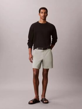Cotton Stretch Düz Kesim Şort