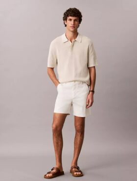 Cotton Stretch Düz Kesim Şort