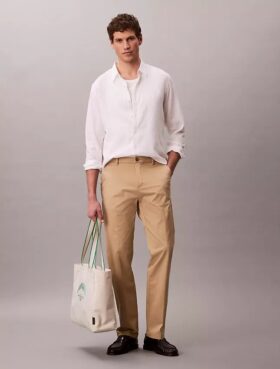 Cotton Stretch Düz Paça Pantolon