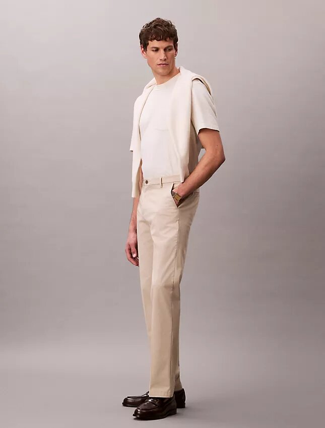 Cotton Stretch Düz Paça Pantolon Cotton Stretch Düz Paça Pantolon