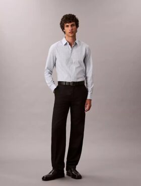 Cotton Stretch Ekose Slim Düğmeli Gömlek