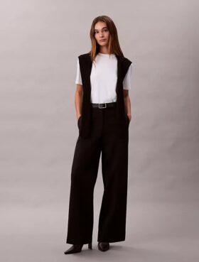 Cotton Stretch Geniş Paça Chino Pantolon