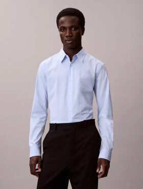 Cotton Stretch Gingham Slim Düğmeli Gömlek