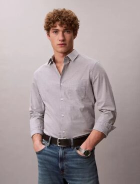 Cotton Stretch Gingham Slim Düğmeli Gömlek