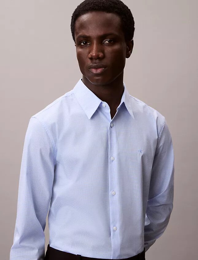 Cotton Stretch Gingham Slim Düğmeli Gömlek Cotton Stretch Gingham Slim Düğmeli Gömlek