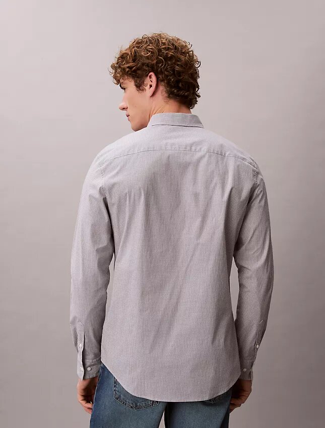 Cotton Stretch Gingham Slim Düğmeli Gömlek Cotton Stretch Gingham Slim Düğmeli Gömlek