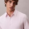 Cotton Stretch Çizgili Dar Kesim Düğmeli Gömlek Cotton Stretch Çizgili Dar Kesim Düğmeli Gömlek