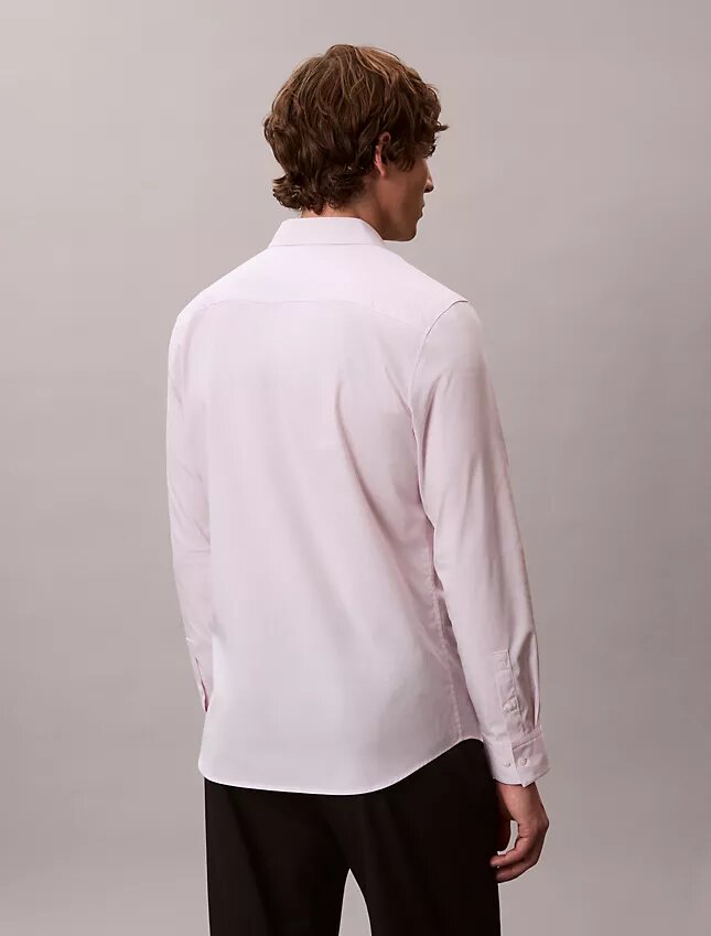 Cotton Stretch Çizgili Dar Kesim Düğmeli Gömlek Cotton Stretch Çizgili Dar Kesim Düğmeli Gömlek