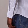 Cotton Stretch Çizgili Dar Kesim Düğmeli Gömlek Cotton Stretch Çizgili Dar Kesim Düğmeli Gömlek