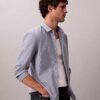 Cotton Stretch Çizgili Dar Kesim Düğmeli Gömlek