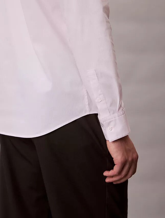 Cotton Stretch Çizgili Dar Kesim Düğmeli Gömlek Cotton Stretch Çizgili Dar Kesim Düğmeli Gömlek