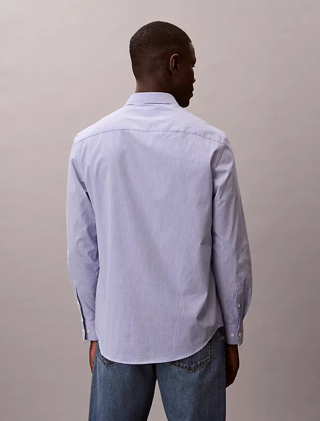 Cotton Stretch Çizgili Klasik Düğmeli Gömlek Cotton Stretch Çizgili Klasik Düğmeli Gömlek