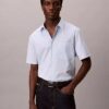 Cotton Stretch Çizgili Kısa Kollu Düğmeli Gömlek