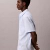 Cotton Stretch Çizgili Kısa Kollu Düğmeli Gömlek