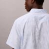 Cotton Stretch Çizgili Kısa Kollu Düğmeli Gömlek