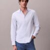 Cotton Stretch Çizgili Oxford Klasik Düğmeli Gömlek