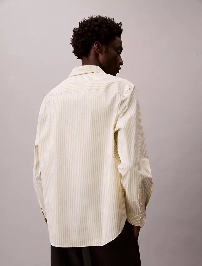 Cotton Stretch Çizgili Poplin Düğmeli Gömlek Cotton Stretch Çizgili Poplin Düğmeli Gömlek