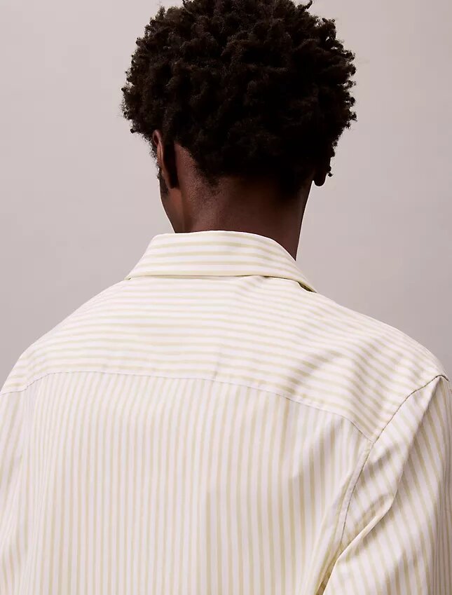 Cotton Stretch Çizgili Poplin Düğmeli Gömlek Cotton Stretch Çizgili Poplin Düğmeli Gömlek