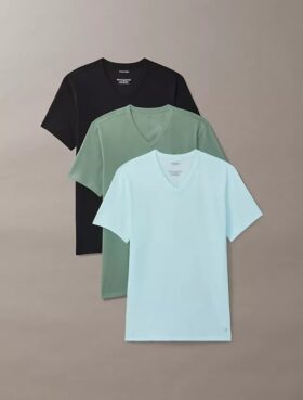 Cotton Stretch Karışımı 3’lü Paket Slim Fit V Yaka Tişört Cotton Stretch Karışımı 3’lü Paket Slim Fit V Yaka Tişört