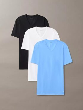 Cotton Stretch Karışımı 3’lü Paket Slim Fit V Yaka Tişört Cotton Stretch Karışımı 3’lü Paket Slim Fit V Yaka Tişört