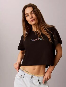 Cotton Stretch Lounge Pride Boxy Crop Tişört