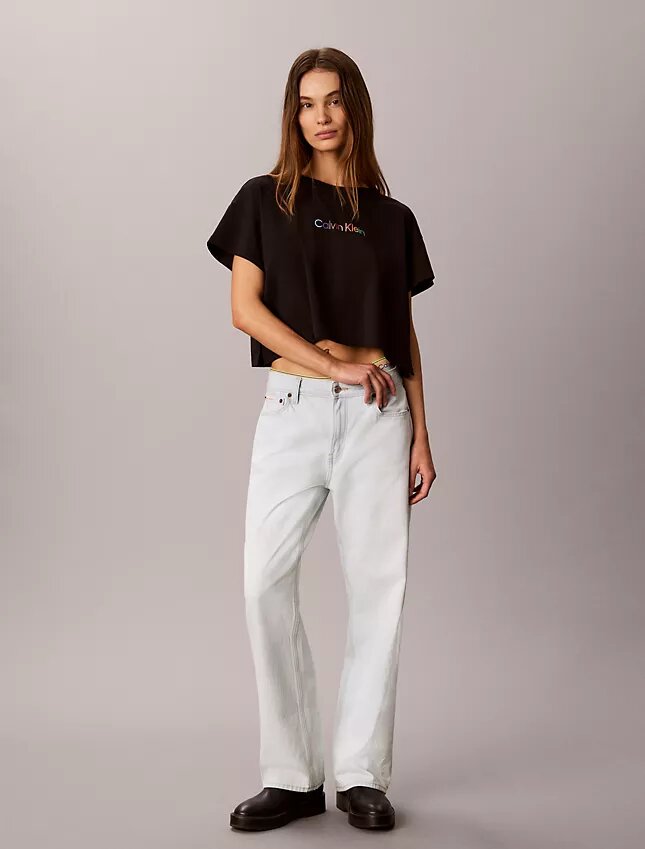 Cotton Stretch Lounge Pride Boxy Crop Tişört Cotton Stretch Lounge Pride Boxy Crop Tişört