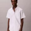 Cotton Stretch İnce Çizgili Düğmeli Gömlek