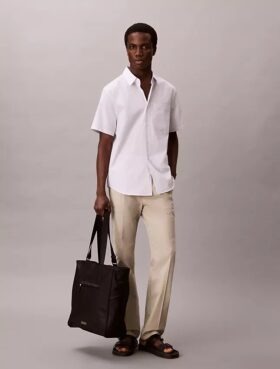 Cotton Stretch İnce Çizgili Düğmeli Gömlek