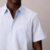 Cotton Stretch İnce Çizgili Düğmeli Gömlek