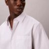 Cotton Stretch İnce Çizgili Düğmeli Gömlek