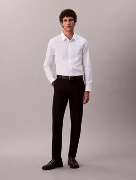 Cotton Stretch Poplin Dar Kesim Düğmeli Gömlek