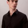 Cotton Stretch Poplin Dar Kesim Düğmeli Gömlek