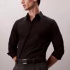 Cotton Stretch Poplin Dar Kesim Düğmeli Gömlek