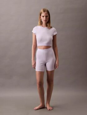 Cotton Stretch Ribana Bisiklet Şortu