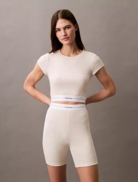 Cotton Stretch Ribana Bisiklet Şortu