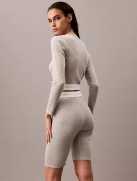 Cotton Stretch Ribana Bisiklet Şortu
