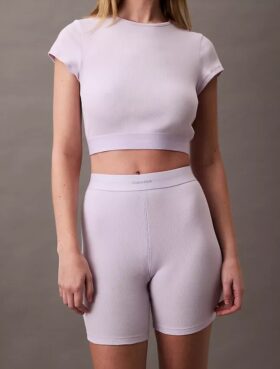 Cotton Stretch Ribana Bisiklet Şortu