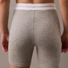 Cotton Stretch Ribana Bisiklet Şortu
