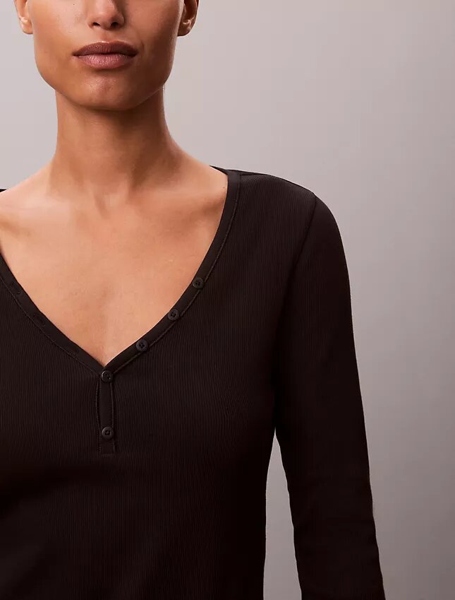 Cotton Stretch Ribana Henley Tişört Cotton Stretch Ribana Henley Tişört
