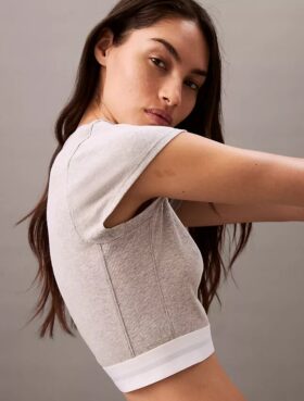 Cotton Stretch Ribana Kısa Tişört