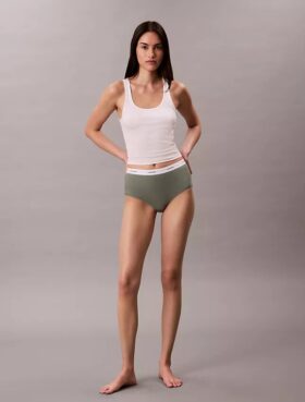 Cotton Stretch Ribana Yüksek Bel Külot