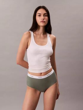 Cotton Stretch Ribana Yüksek Bel Külot