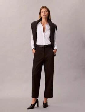 Cotton Stretch Twill Barrel Pantolon
