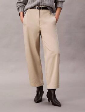 Cotton Stretch Twill Barrel Pantolon