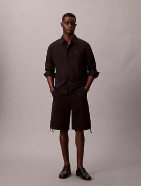 Cotton Stretch Twill Kargo Şort