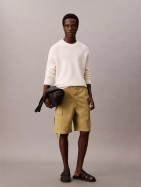 Cotton Stretch Twill Kargo Şort
