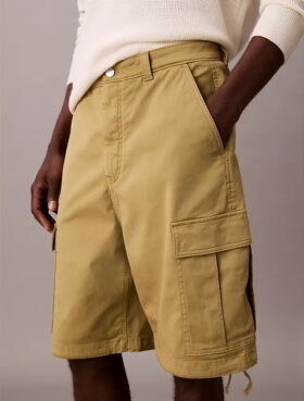 Cotton Stretch Twill Kargo Şort
