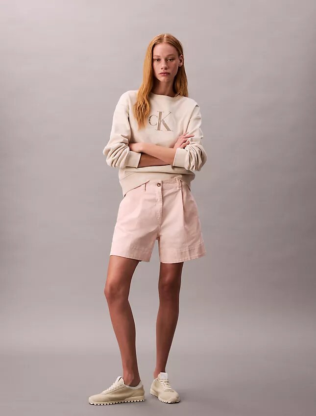 Cotton Stretch Twill Pileli Bermuda Şort Cotton Stretch Twill Pileli Bermuda Şort
