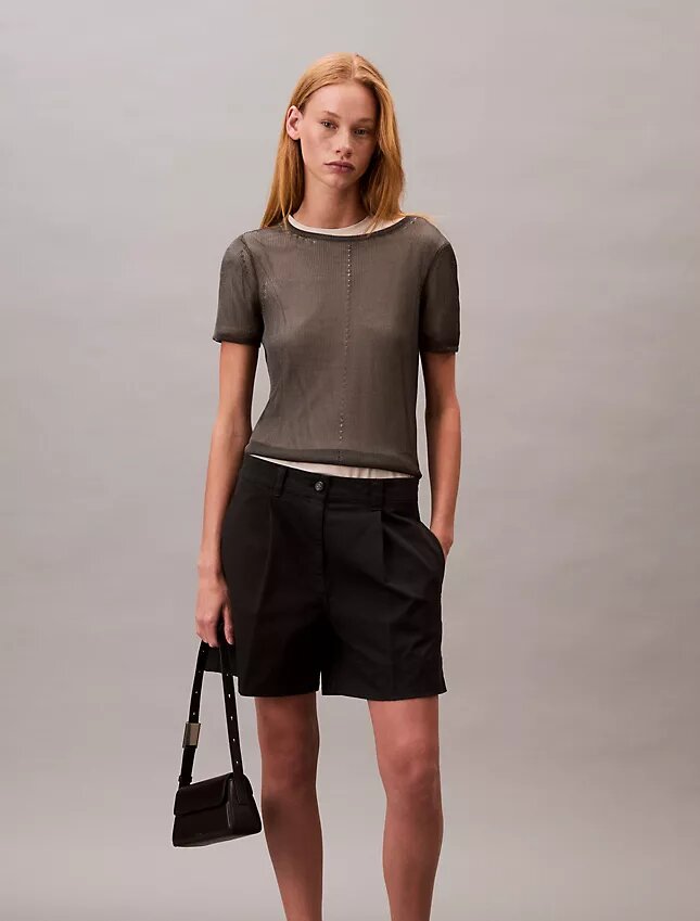 Cotton Stretch Twill Pileli Bermuda Şort Cotton Stretch Twill Pileli Bermuda Şort